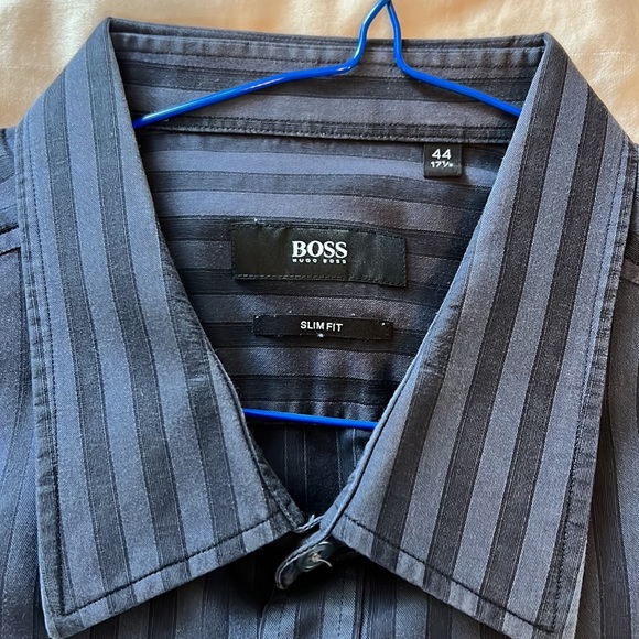 Hugo Boss Shirts Hugo Boss Dress Shirt Black Silver Poshmark